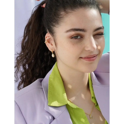 Gemstone Mini Pebble Hoop Earrings - PABOOM