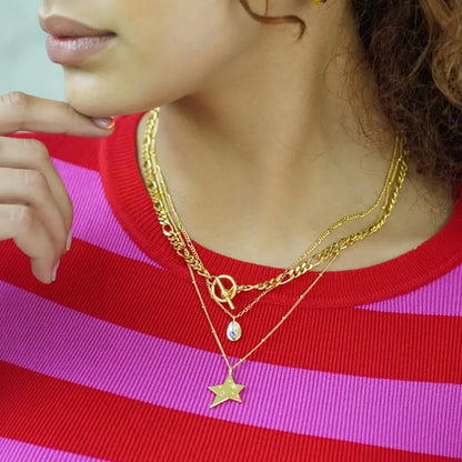 Gemstone Mini Pebble Necklace - Gold