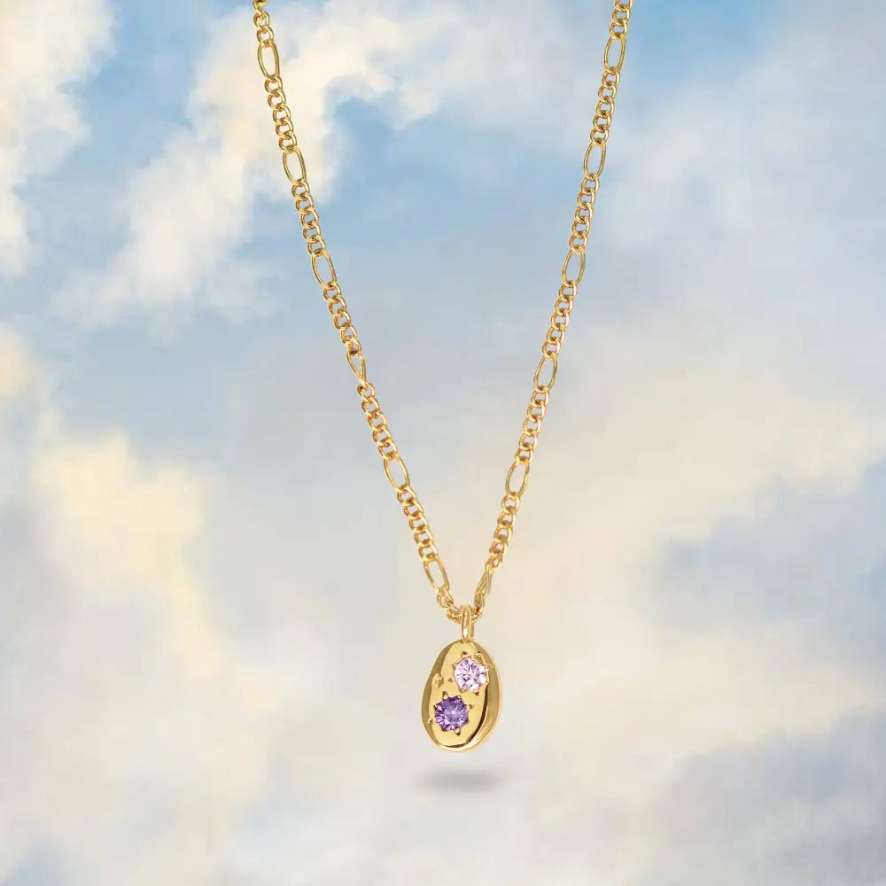 Gemstone Mini Pebble Necklace - Gold