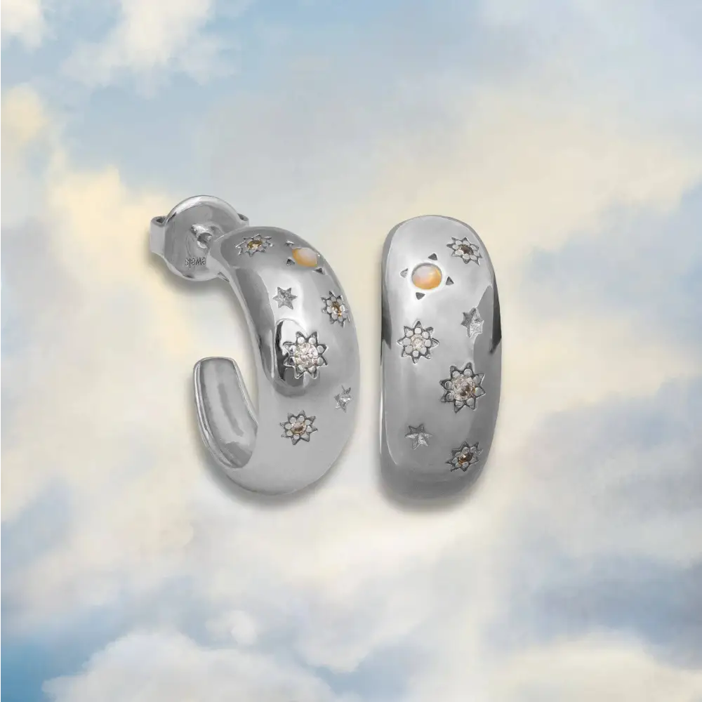 Glitter Chunky Hoop Earrings - PABOOM