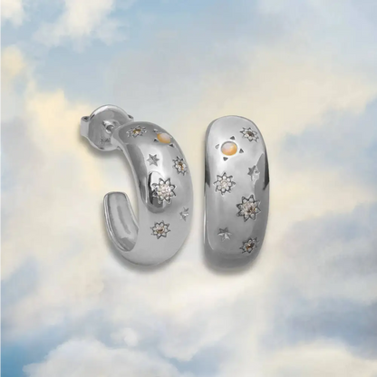 Glitter Chunky Hoop Earrings - PABOOM