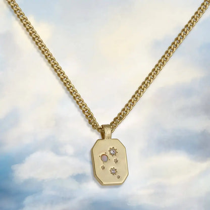 Junk Jewels Ltd - Glitter Pendant Chunky Chain Necklace Silver