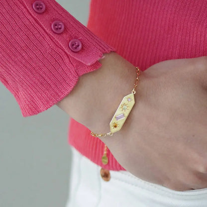 Kaleidoscope Disco Chain Bracelet - Gold