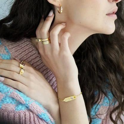 Kaleidoscope Disco Chain Bracelet - Gold