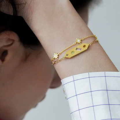 Kaleidoscope Disco Chain Bracelet - Gold