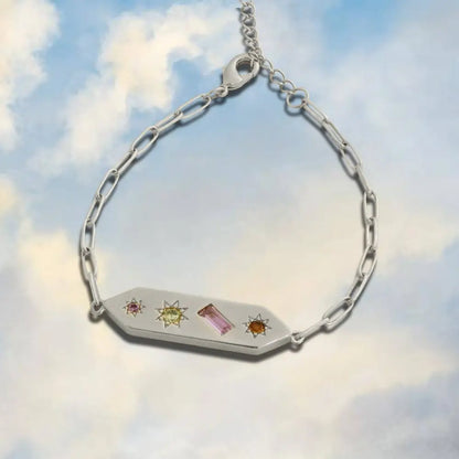 Kaleidoscope Disco Chain Bracelet - Silver