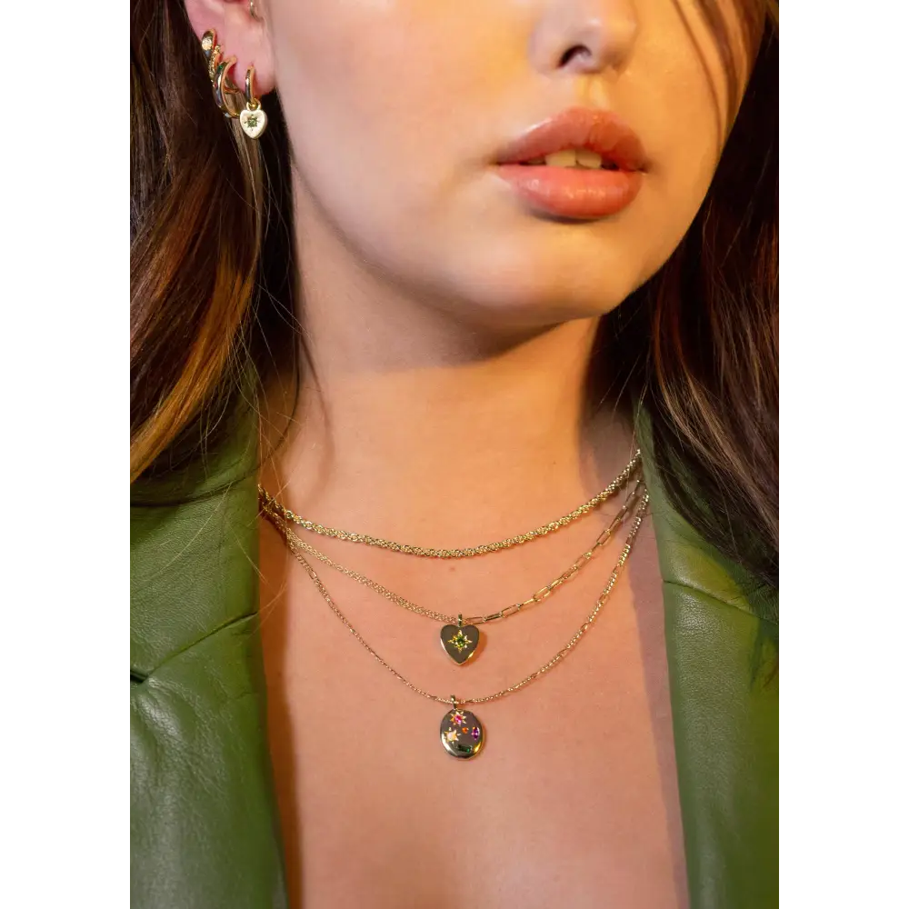 Kaleidoscope Gemstone Rainbow Necklace - Silver