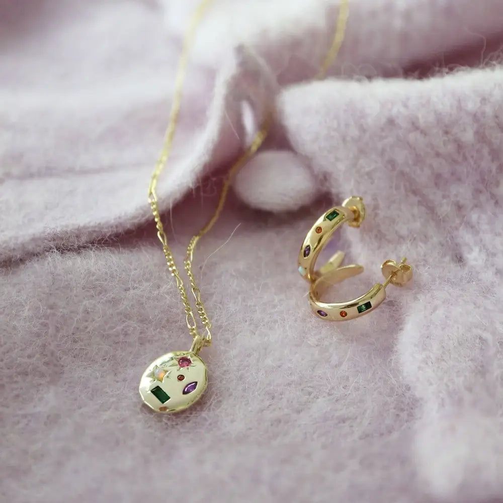 Junk Jewels Ltd - Kaleidoscope Gemstone Rainbow Necklace