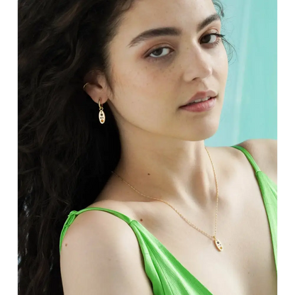 Junk Jewels Ltd - Midnight Gemstone Charm Necklace Silver