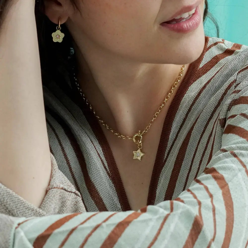 Junk Jewels Ltd - Retro Multi-Charm Chunky Chain Necklace Gold