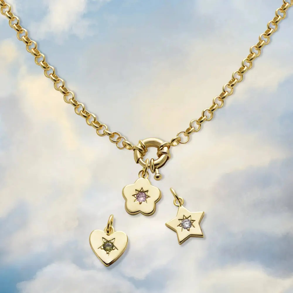 Junk Jewels Ltd - Retro Multi-Charm Chunky Chain Necklace Gold
