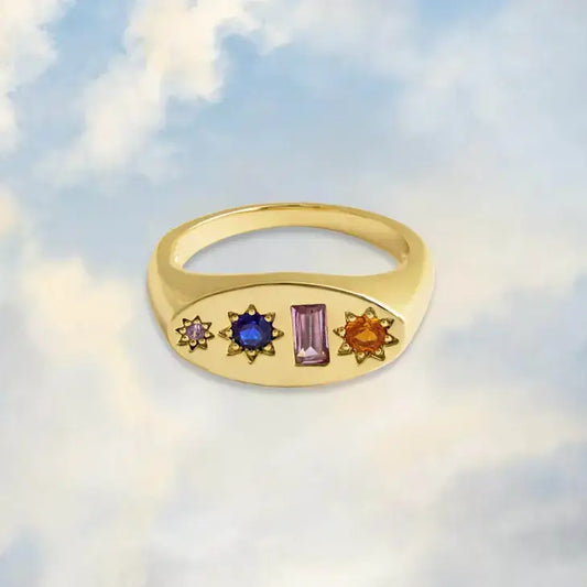 Midnight Gemstone Signet Ring - PABOOM