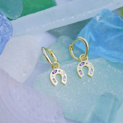 Mini Lucky Charm Hoop Earrings - Gold