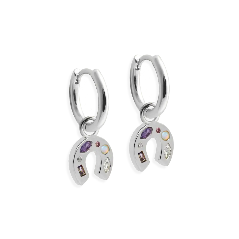 Mini Lucky Charm Hoop Earrings - Gold