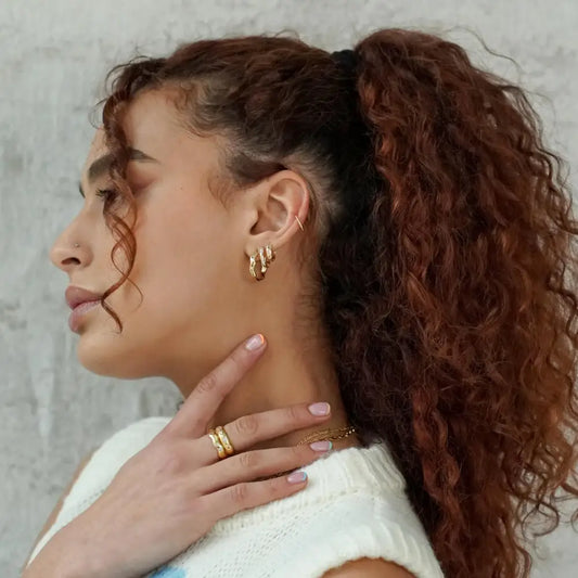 Pastel Jewelled Wiggle Hoop Earrings - Silver