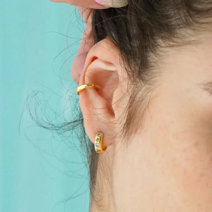 Pastel Stone Petit Hoop Earrings - PABOOM