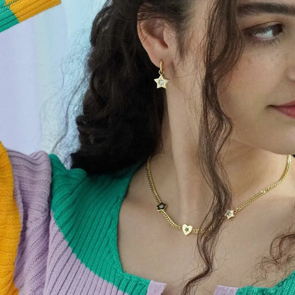 Retro Gemstone Charm Necklace - PABOOM