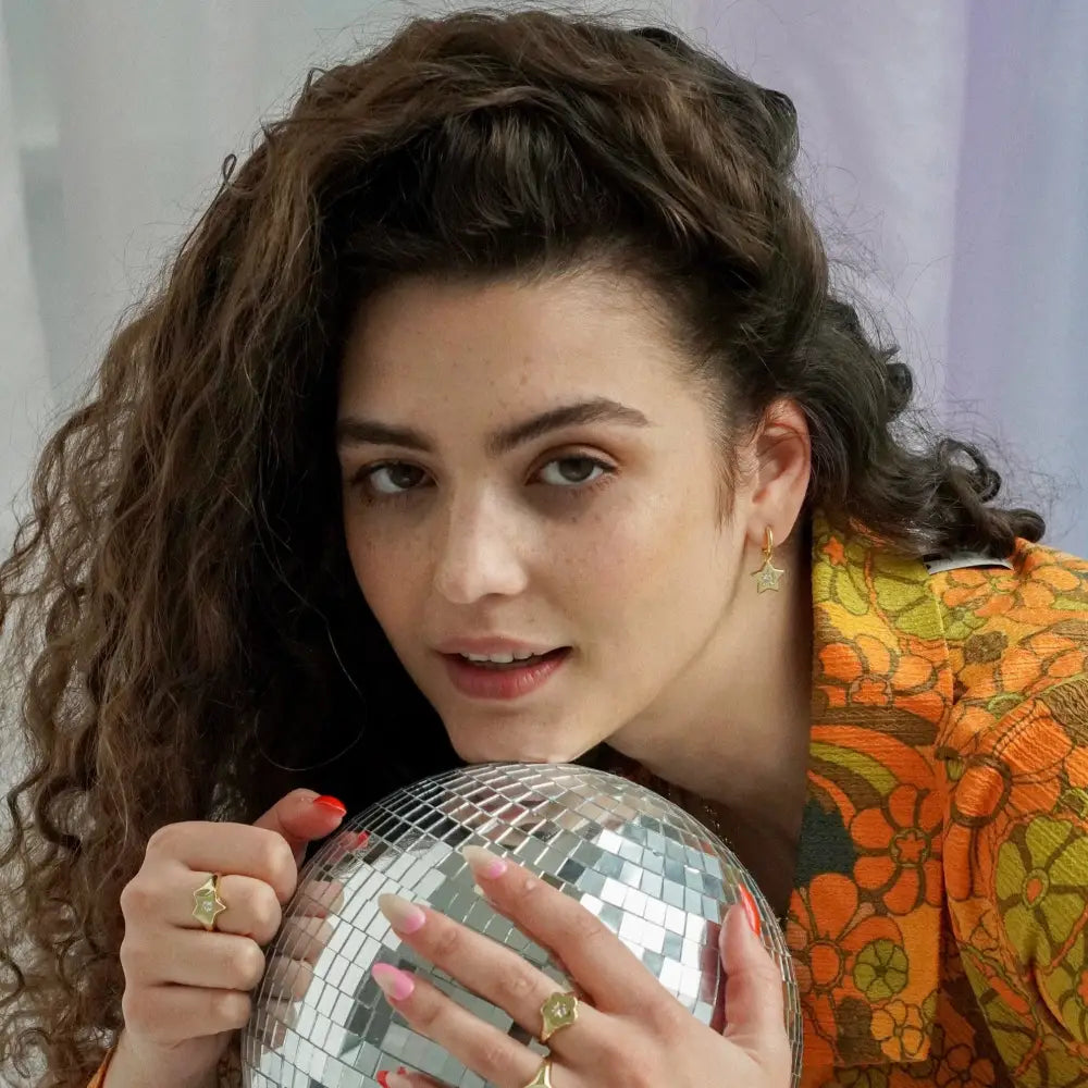 Shooting Star Charm Hoop Earrings - PABOOM