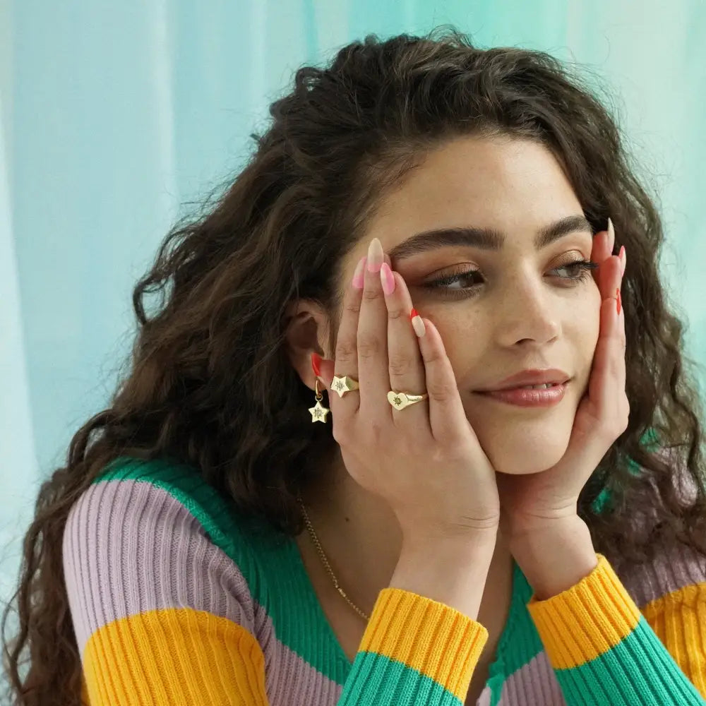 Shooting Star Charm Hoop Earrings - PABOOM