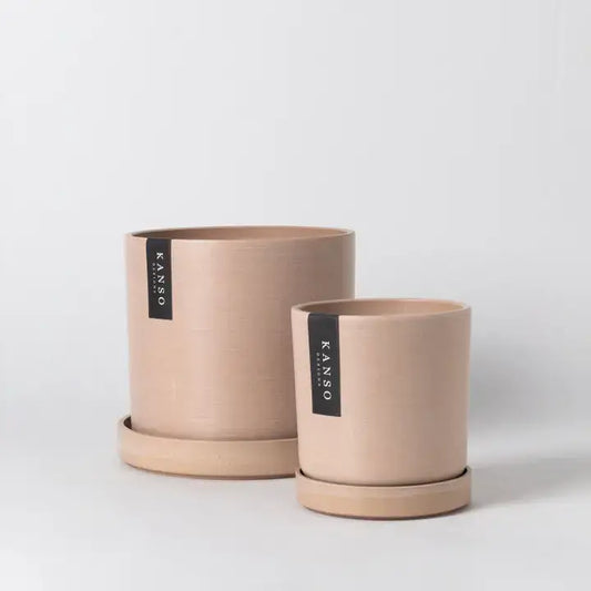 Kanso Designs Planter + Saucer 4” - Muted Coral