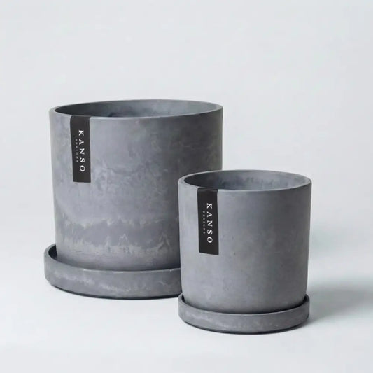 Kanso Designs Planter + Saucer 4” - Artic Stone