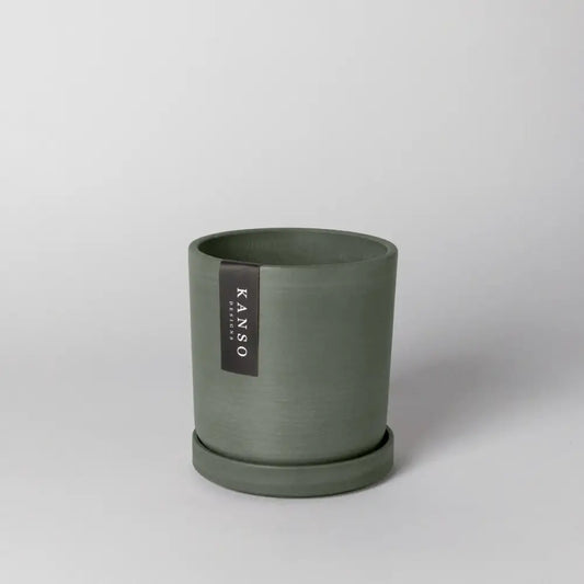 Kanso Designs Planter + Saucer 4” - Olive Sage