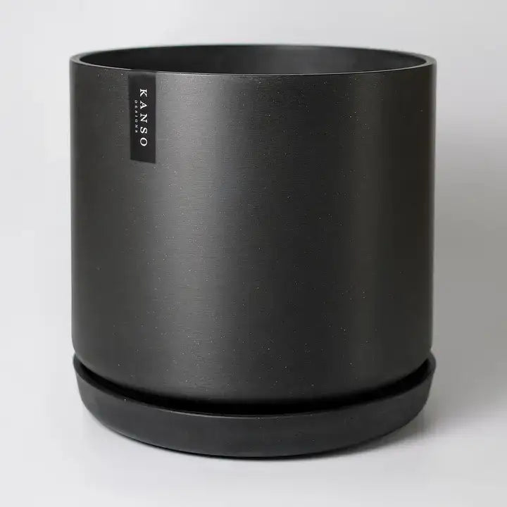 Kanso Designs - Kuro Black Planter + Saucer Large 16’’