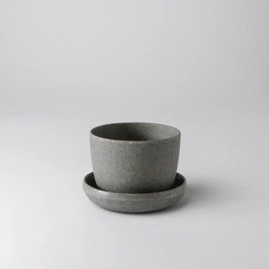Kanso Designs Planter + Saucer 3” - Bamboo Fibre Black