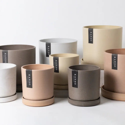 Kanso Designs Planter + Saucer 7” - Stone