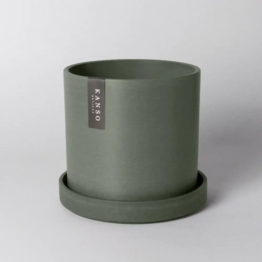 Kanso Designs Planter + Saucer 7” - Olive Sage