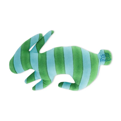 kate austin designs - Bunny Pillow in Aqua/Green Stripe