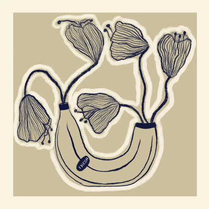 Banana Vase Art Print, Art Print, Hand Drawn Art, Quirky art print, hand-drawn illustration wall art - PABOOM