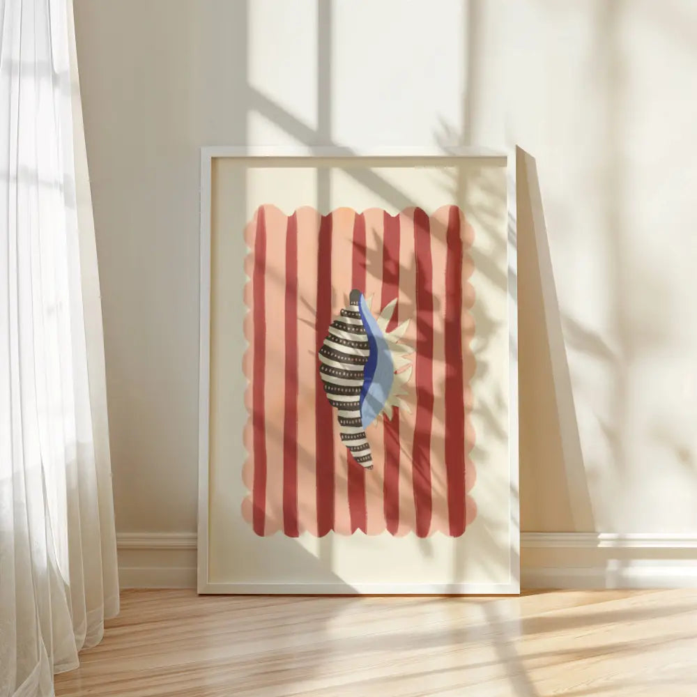 Black stripe, Hand Drawn Abstract shell Drawing, shell Art art print, hand-drawn illustration wall art - PABOOM