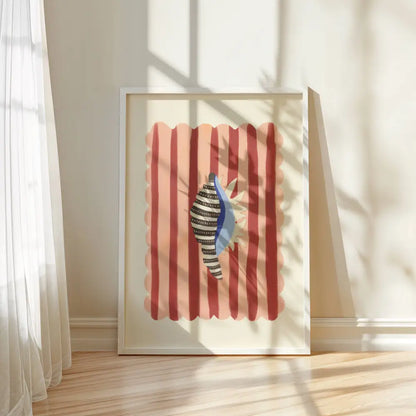 Black stripe, Hand Drawn Abstract shell Drawing, shell Art art print, hand-drawn illustration wall art - PABOOM