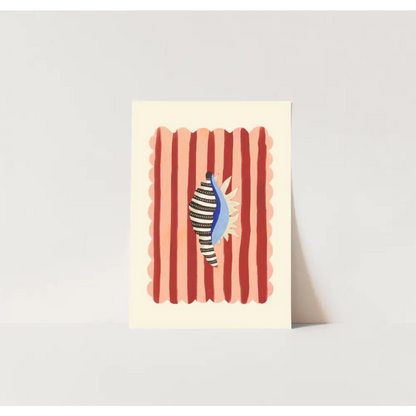 Black stripe, Hand Drawn Abstract shell Drawing, shell Art art print, hand-drawn illustration wall art - PABOOM