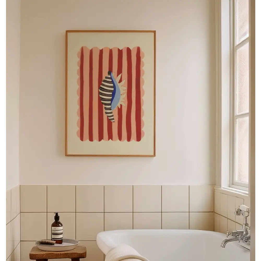 Black stripe, Hand Drawn Abstract shell Drawing, shell Art art print, hand-drawn illustration wall art - PABOOM