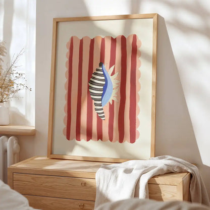 Black stripe, Hand Drawn Abstract shell Drawing, shell Art art print, hand-drawn illustration wall art - PABOOM