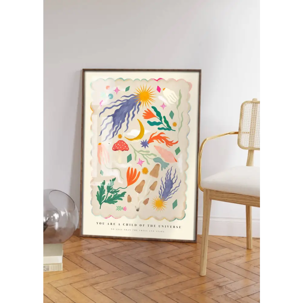 Child of the Universe, Kid’s Room, Bright and Colourful, art print, hand-drawn illustration wall art - PABOOM