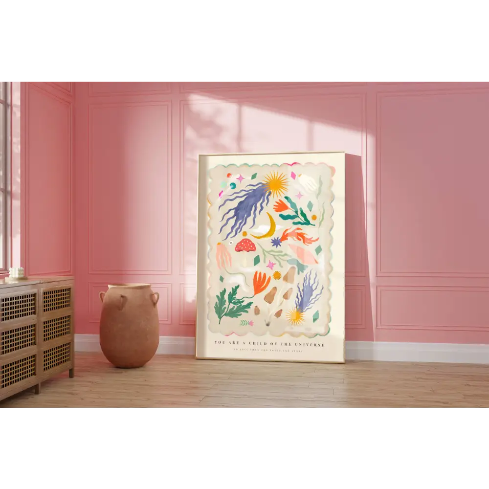 Child of the Universe, Kid’s Room, Bright and Colourful, art print, hand-drawn illustration wall art - PABOOM