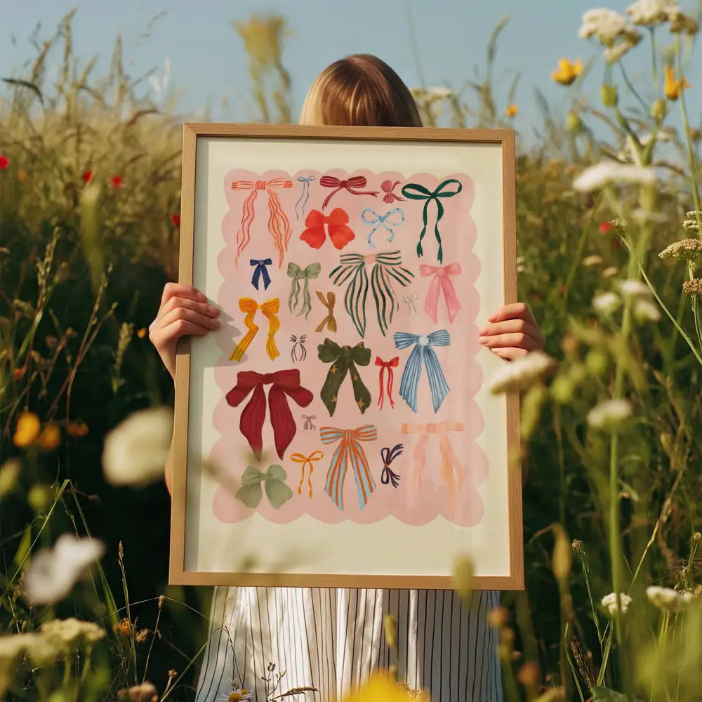 Coquette, Bow Art Print, Colourful Art, Fun Art, Girl Art art print, hand-drawn illustration wall art - PABOOM