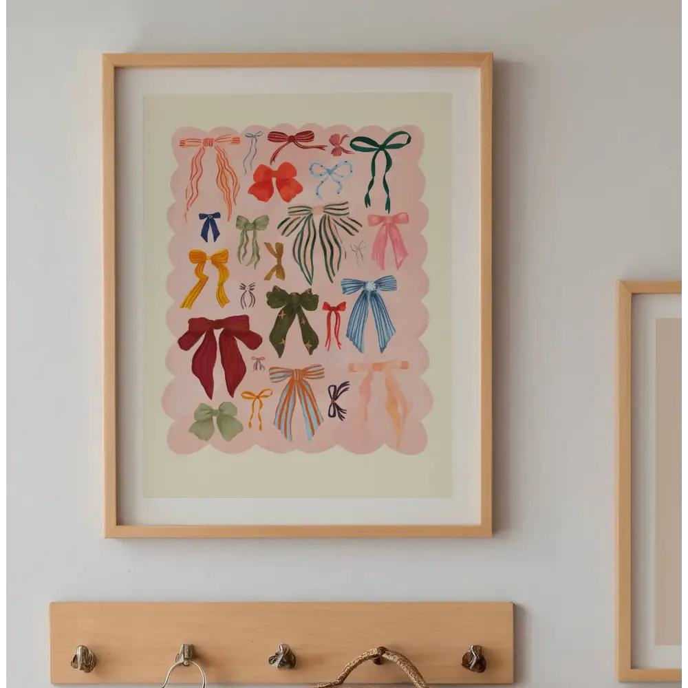 Coquette, Bow Art Print, Colourful Art, Fun Art, Girl Art art print, hand-drawn illustration wall art - PABOOM