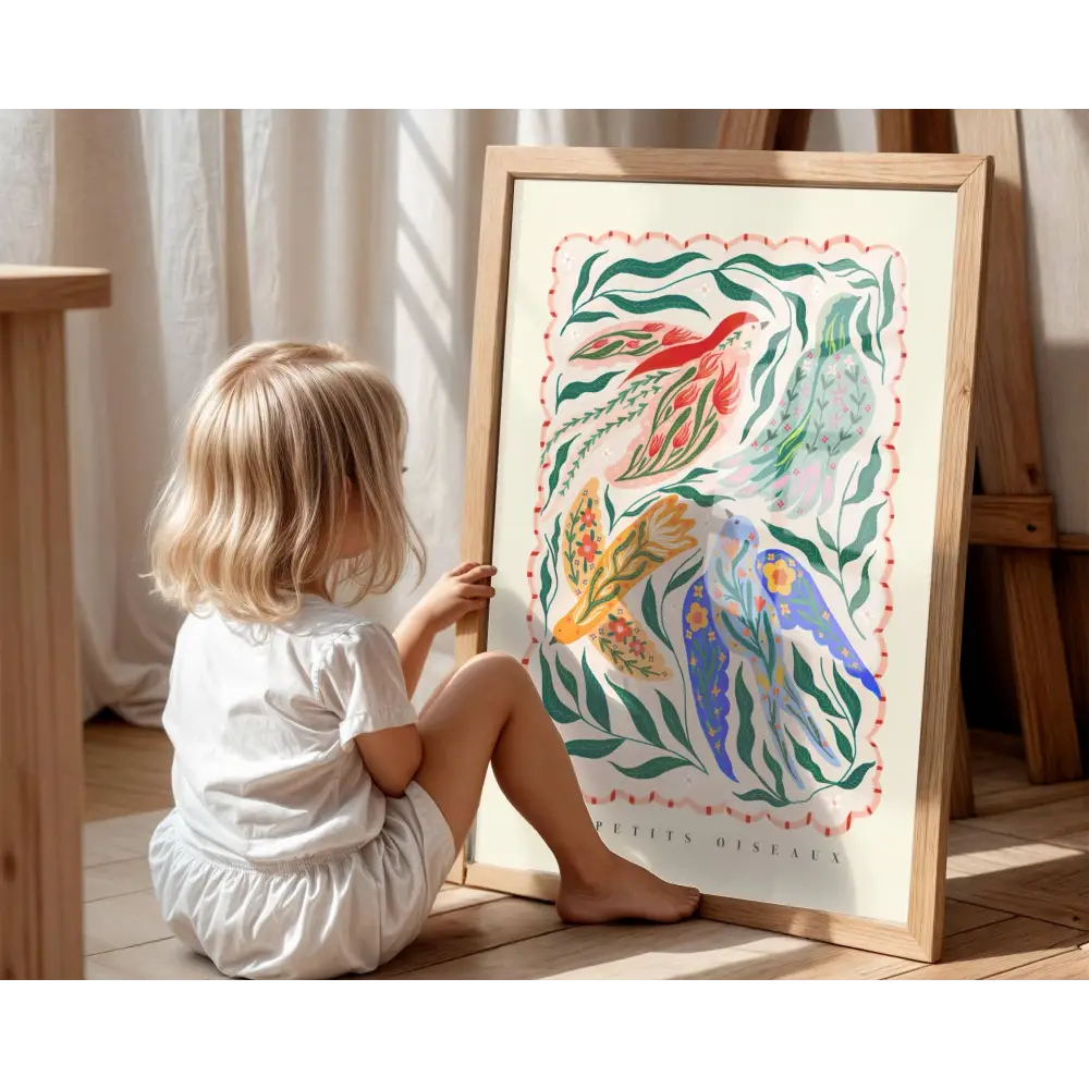 Little Birds / Bird illustration / Botanical / Nursery Art art print, hand-drawn illustration wall art - PABOOM