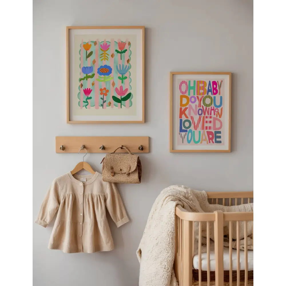 Oh Baby Colourful, Kids Art Prints, Kids Art Print,   art print, hand-drawn illustration wall art - PABOOM
