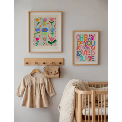 Oh Baby Colourful, Kids Art Prints, Kids Art Print,   art print, hand-drawn illustration wall art - PABOOM