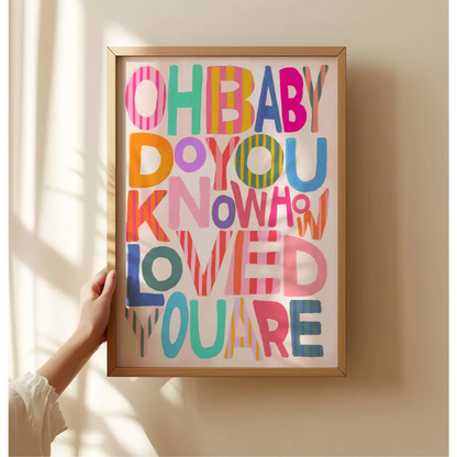 Oh Baby Colourful, Kids Art Prints, Kids Art Print,   art print, hand-drawn illustration wall art - PABOOM