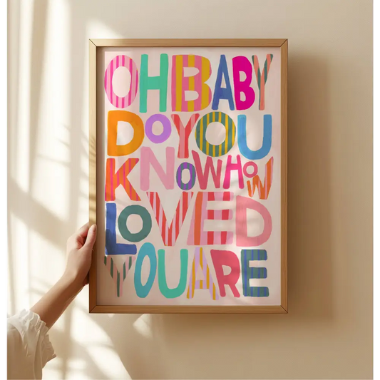 Oh Baby Colourful, Kids Art Prints, Kids Art Print,   art print, hand-drawn illustration wall art - PABOOM