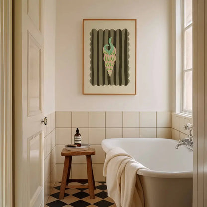 Pink stripe, Hand Drawn Abstract shell Drawing, shell Art art print, hand-drawn illustration wall art - PABOOM