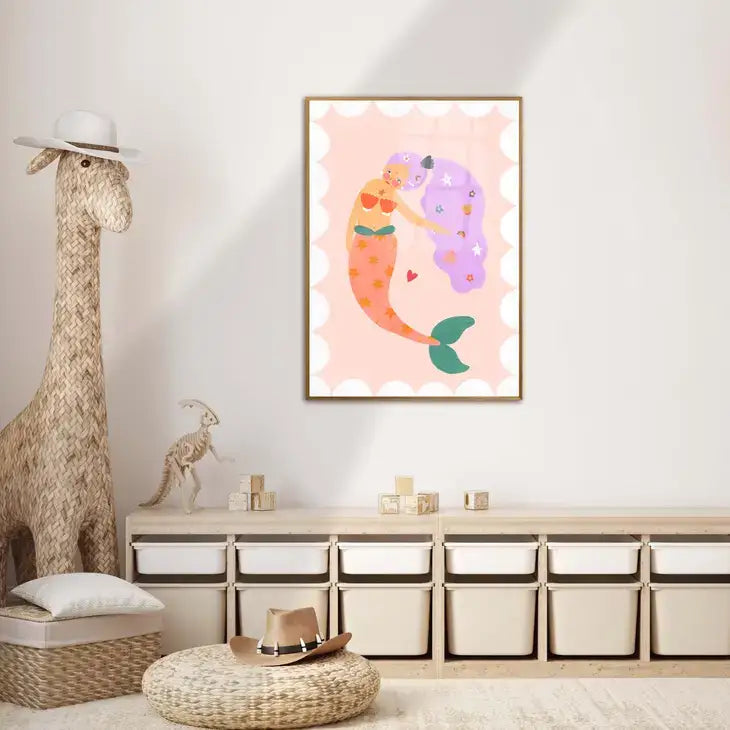Purple Mermaid Art Print - PABOOM