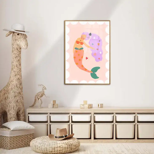 Purple Mermaid Art Print - PABOOM