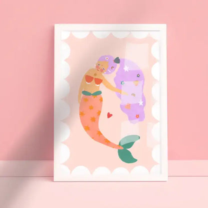 Purple Mermaid Art Print - PABOOM